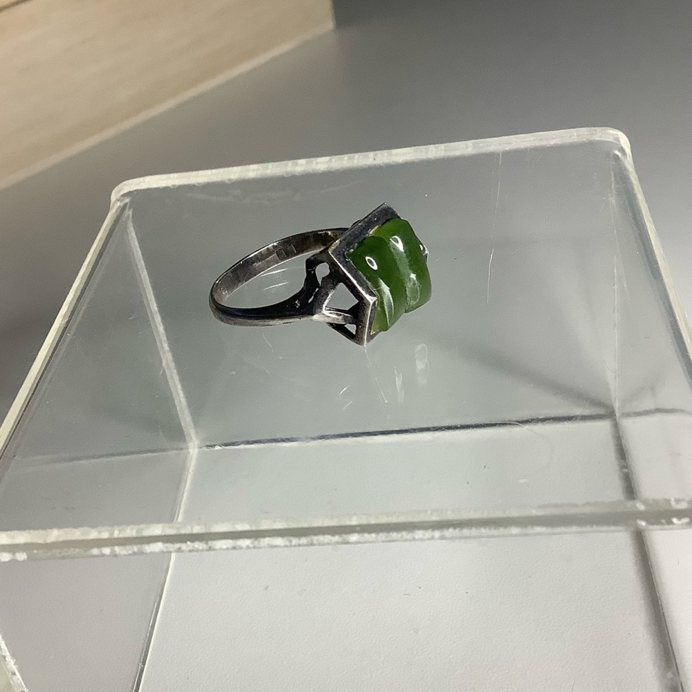 NEW STG silver Jade ring vintage
